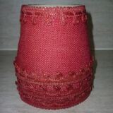 3 lampshades in jute and red braid + 1 vintage carcass