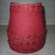 3 lampshades in jute and red braid + 1 vintage carcass