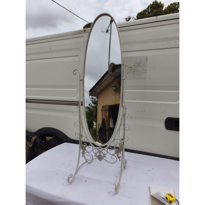 Full-length mirror in metal