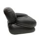 Italian Pair Of Okay Armchairs by Adriano Piazzesi with Black Leather and Steel