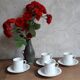 Set of 4 cups and sub-cups arzberg germany form 2075 athena