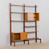 Two bay modular teak wall unit by sven andersen møbelfabrikk, norway, 1960s
