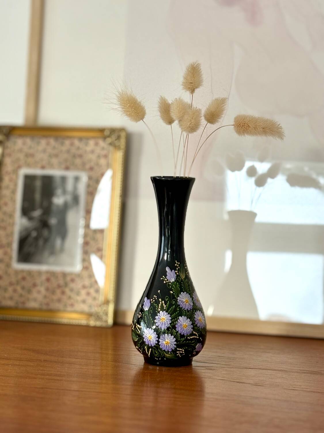 Petit vase bois verni artisanat russe vintage