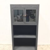 Matte 1930s black glass cabinet