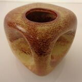 Italian ceramic cube vase by Roberto Rigon for Bertoncello, 1960s.