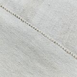 %100 Wool Beige & Black Striped Vintage Kilim Rug, 309x366 Cm