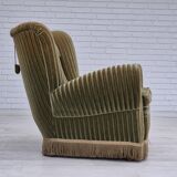 1960s, Danish relax armchair, original condition, green furniture velour.