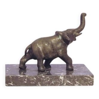 Black Marble Bookend Elephant