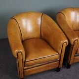 Set of 2 club chairs in sheepskin, York model