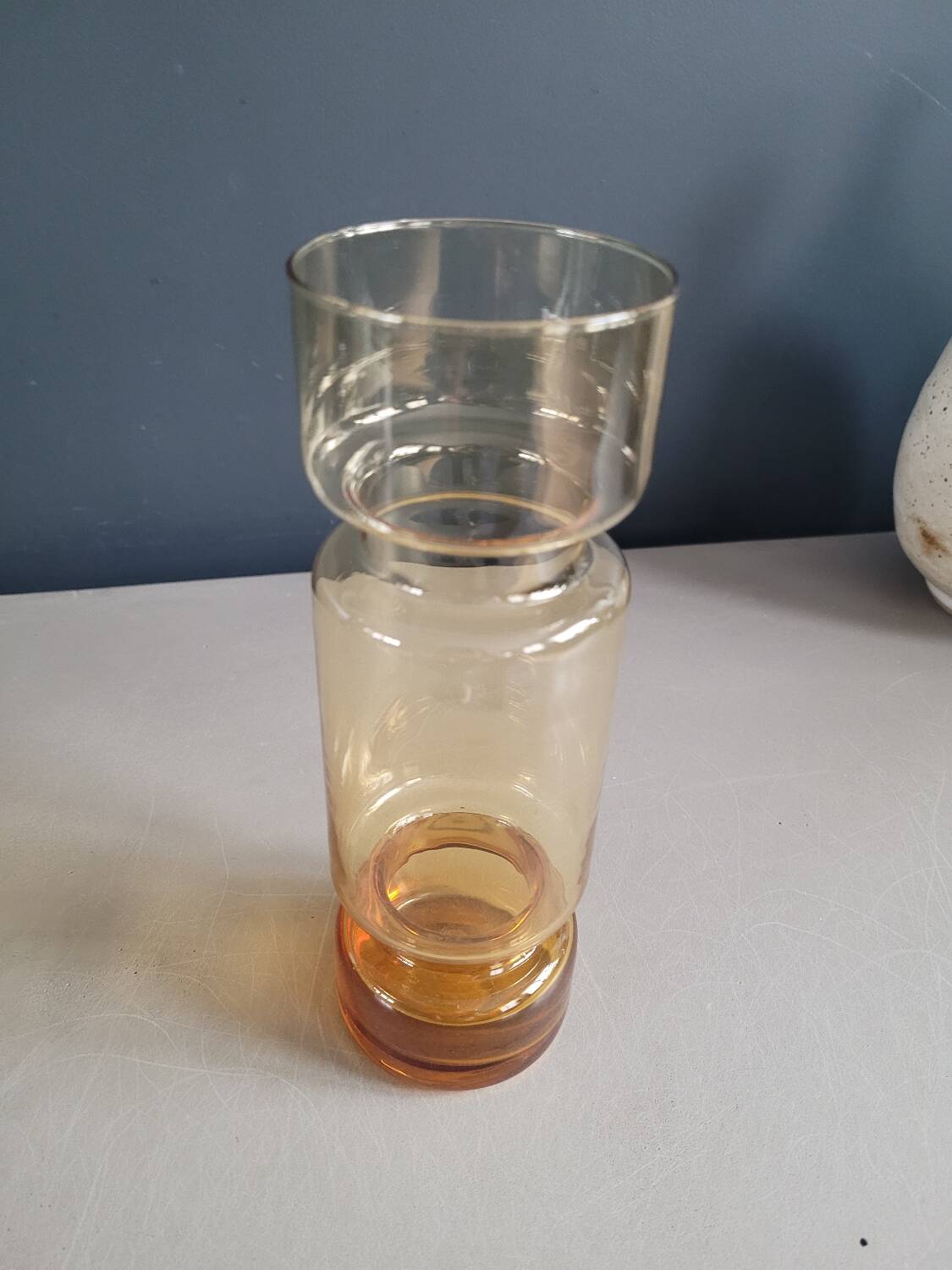 Amber tinted glass cylinder vase