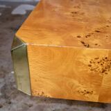 Table basse en loupe d'orme Alveo par Willy Rizzo pour Mario Sabot, 1972