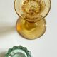 Bougeoirs vintage en verre teinté