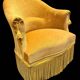 Fauteuil Crapaud velours vintage