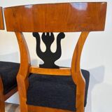 German Biedermeier Chairs in Cherry Veneer, 1830, Set of 4