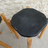 Paire de tabourets en bois
