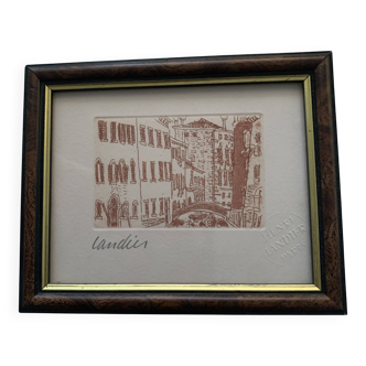 Original engraving by Henri Landier