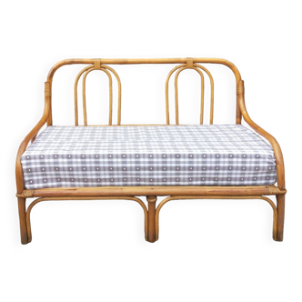 Vintage wicker bench