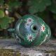 Vintage gargoulette, jug, green painted pitcher with daisy patterns