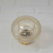 Set Of 2 Vintage Amber Glass Sconces MCM Brass Flush Mount Lights
