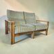 Vintage soft green two-seater sofa / sofa / armchair