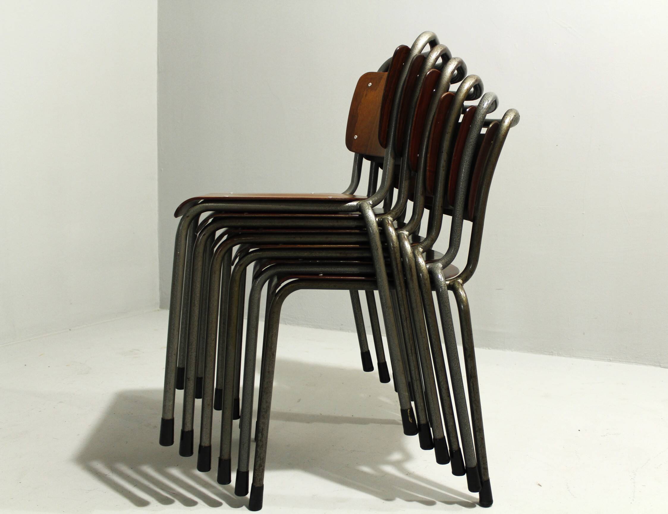 Model 106 Chairs by W. H. Gispen for Delft, 1950s, Set of 6