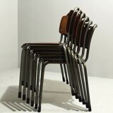 Model 106 Chairs by W. H. Gispen for Delft, 1950s, Set of 6