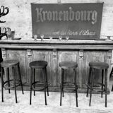 Old oak restaurant bar counter from the early 20th century