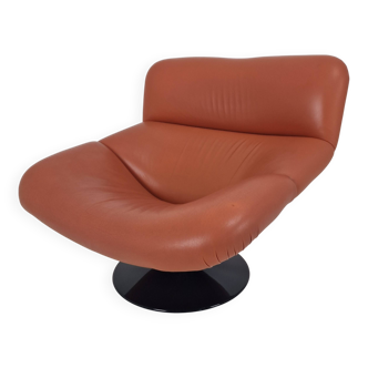Artifort F518 Lounge Chair by Geoffrey Harcourt in Leather, 1970's