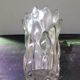 Old transparent molded glass vase bubble shape vintage decoration
