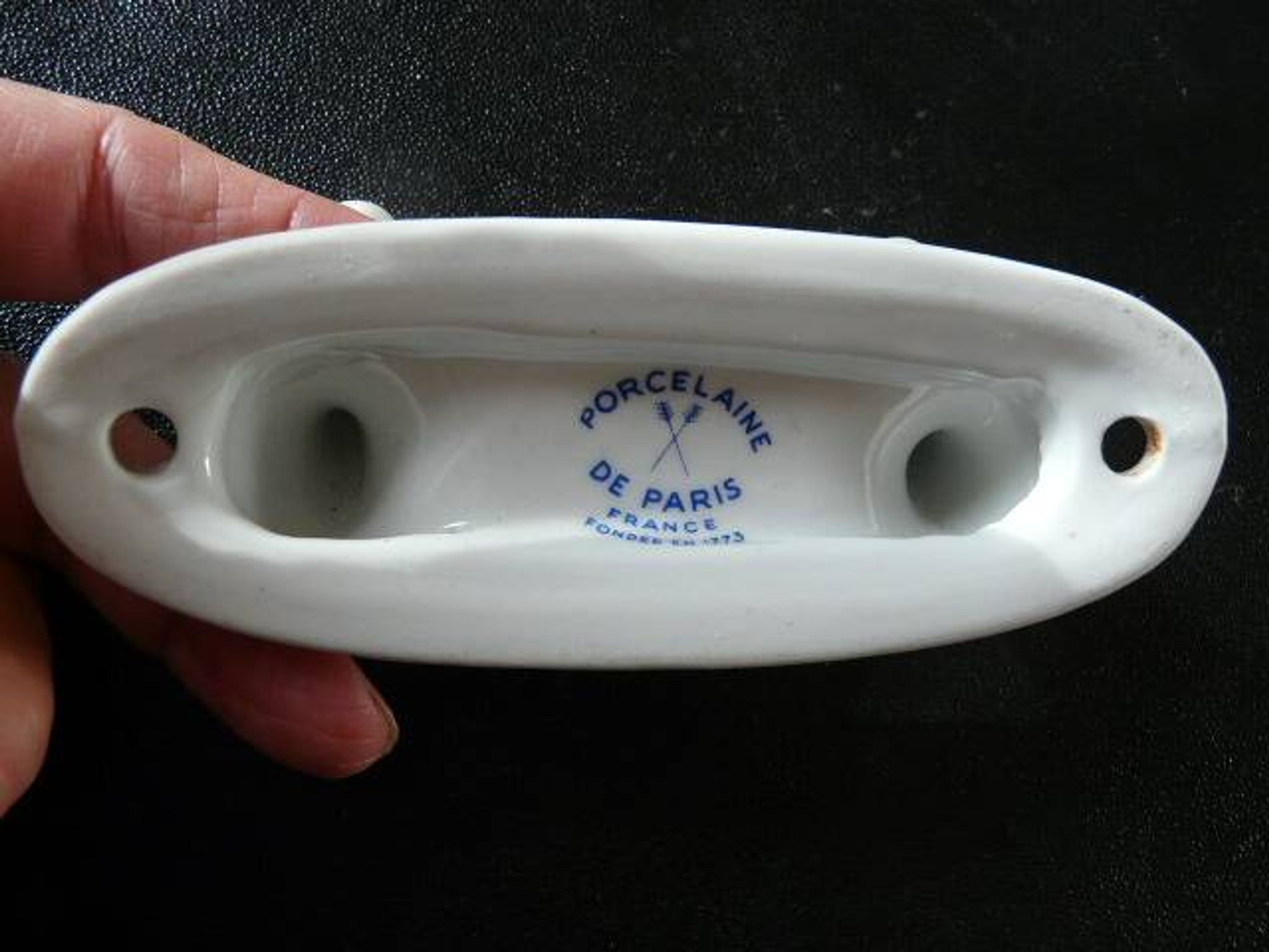 coat rack with 2 porcelain hooks from Paris