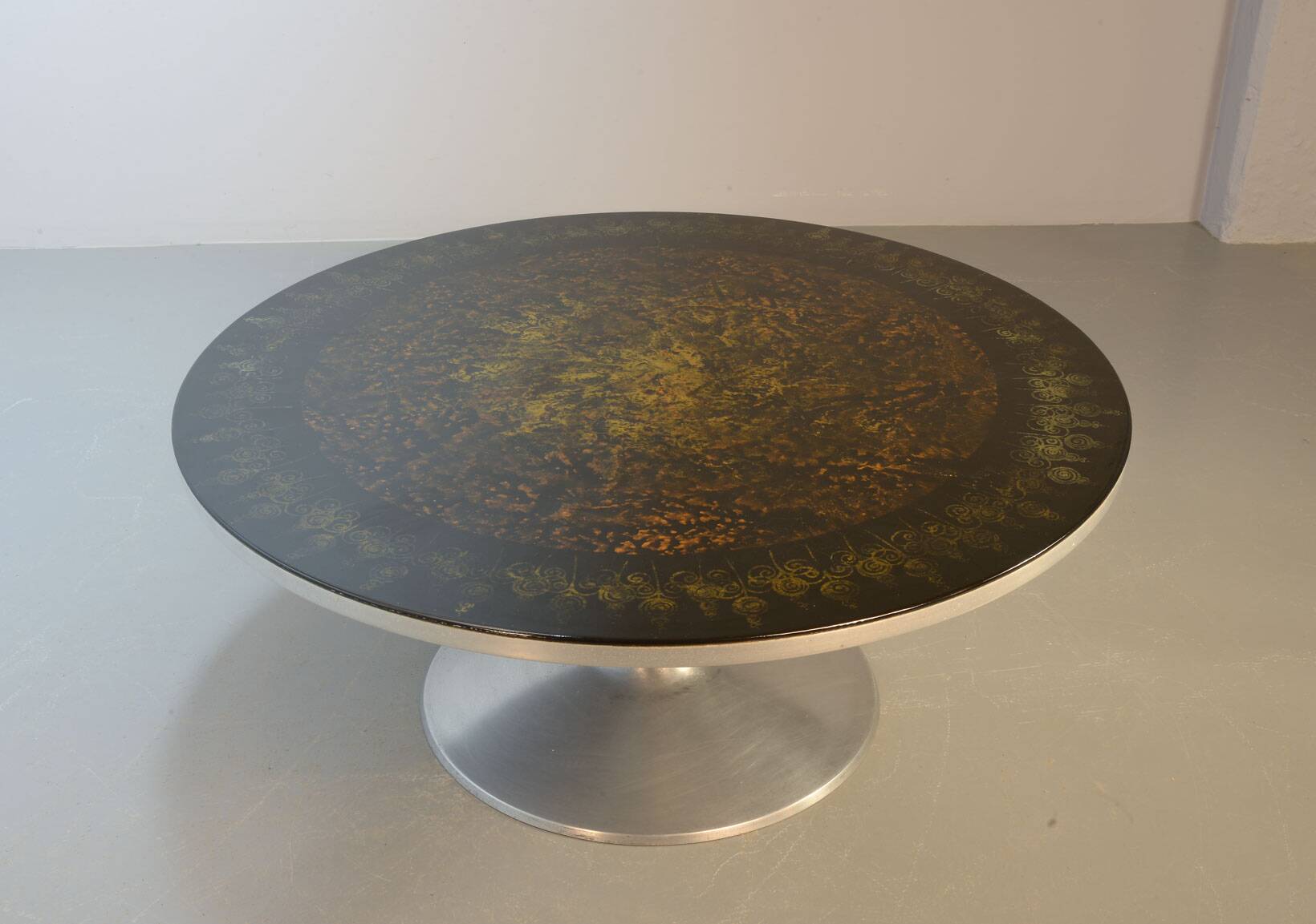 Handpainted Poul Cadovius Coffee Table Design by Susanne Fjeldsoe Mygge 70s