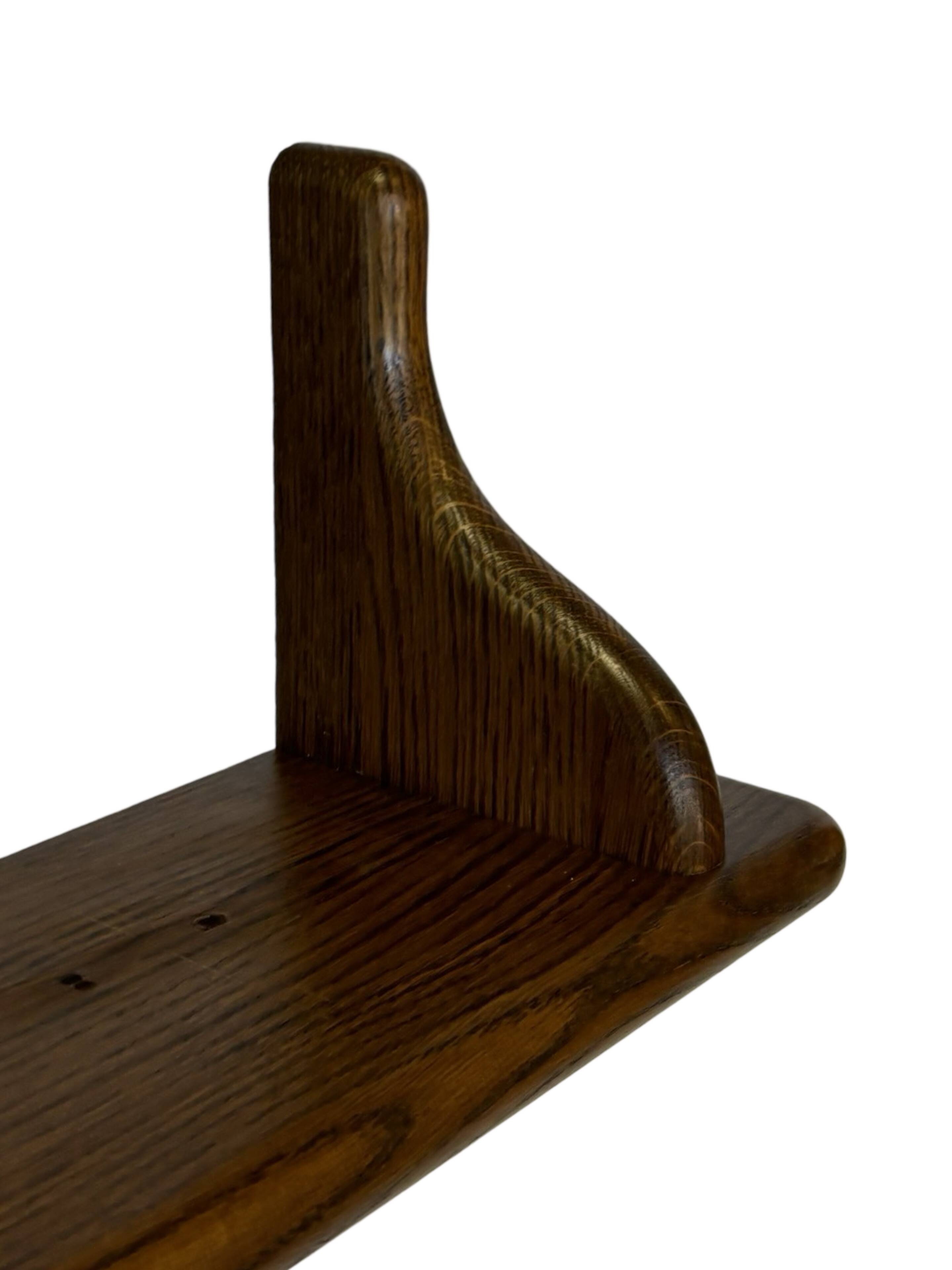 Vintage book shelf wall rack 1970s wood minimalist design