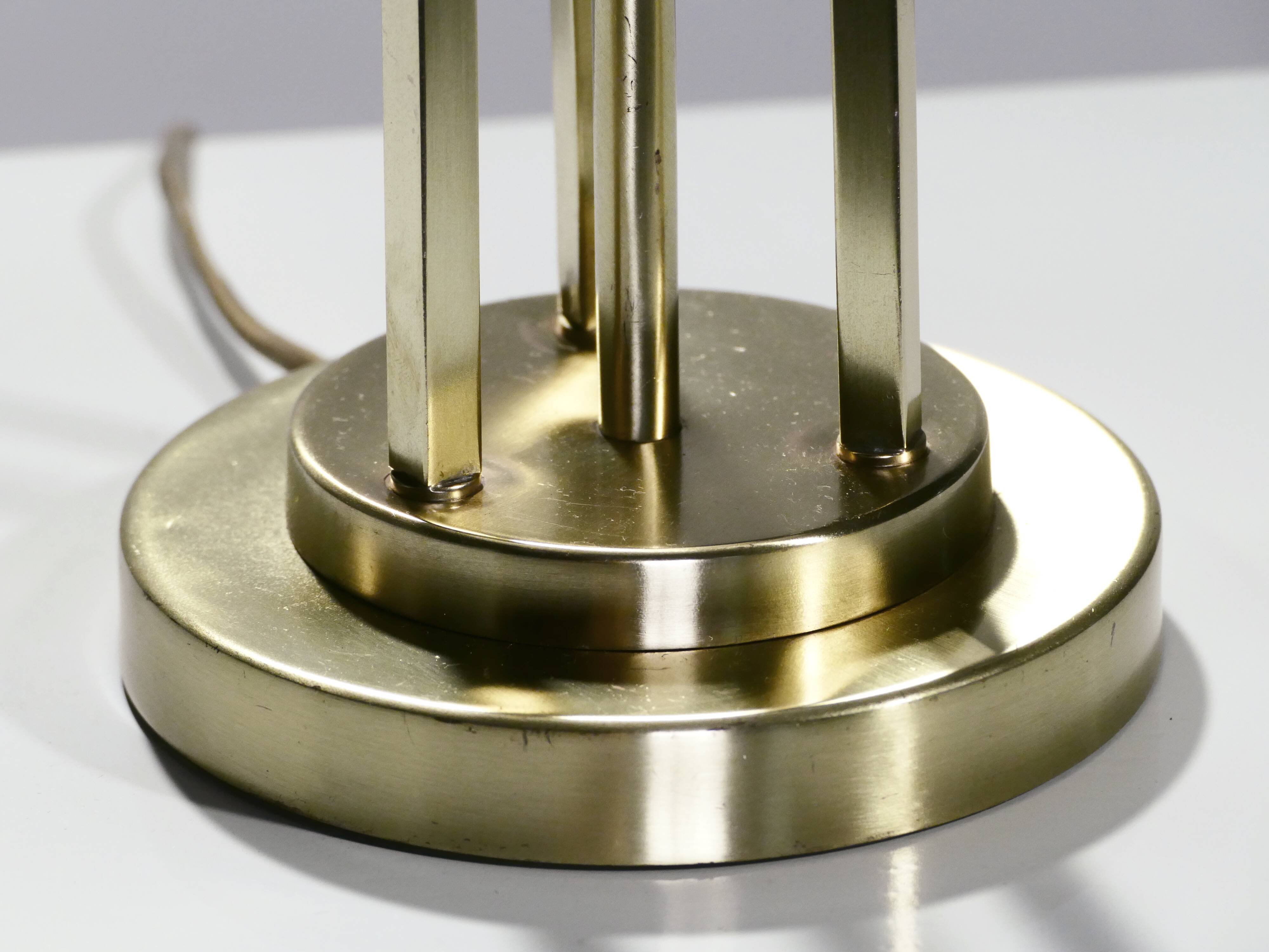 Lamp blown glass frosted around 1940 brass