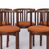 5 Bentwood Chairs 1950s, Vintage Beech Wood Chairs, Mid Century Dining