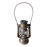 Retro patinated metal hurricane lamp méva petrol