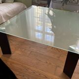 Table basse carrée en verre