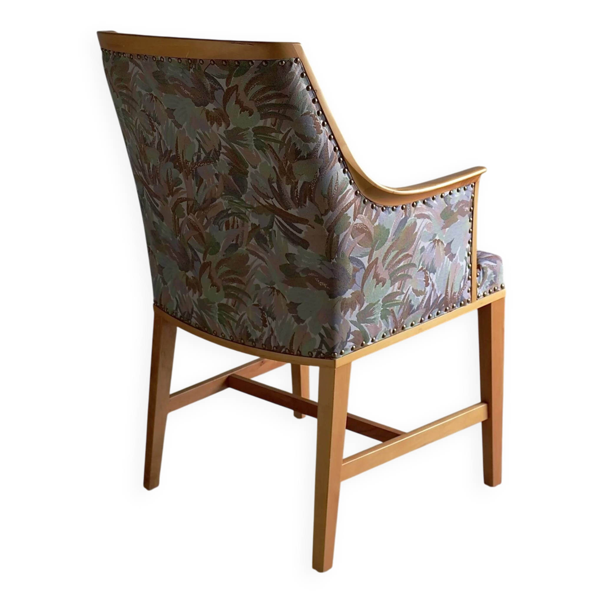 Fauteuil en bois de bouleau à motif floral Swedish Grace