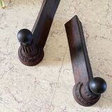 Pair of old vintage steel andirons