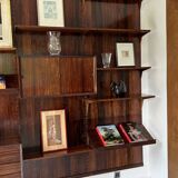 Scandinavian modular wall shelf in rosewood, Poul Cadovius, 1960s