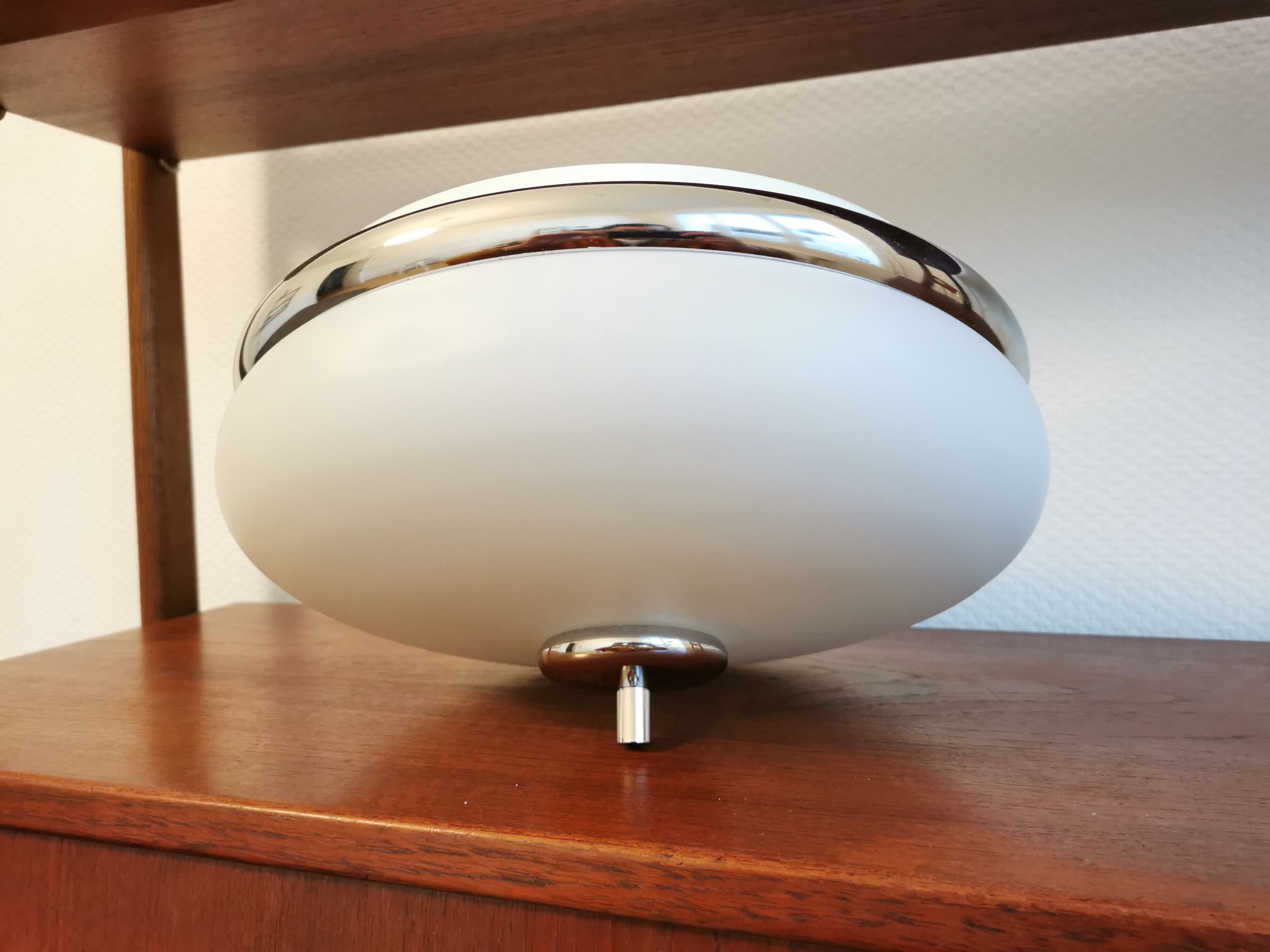 Vintage ceiling lamp in opaline design 70