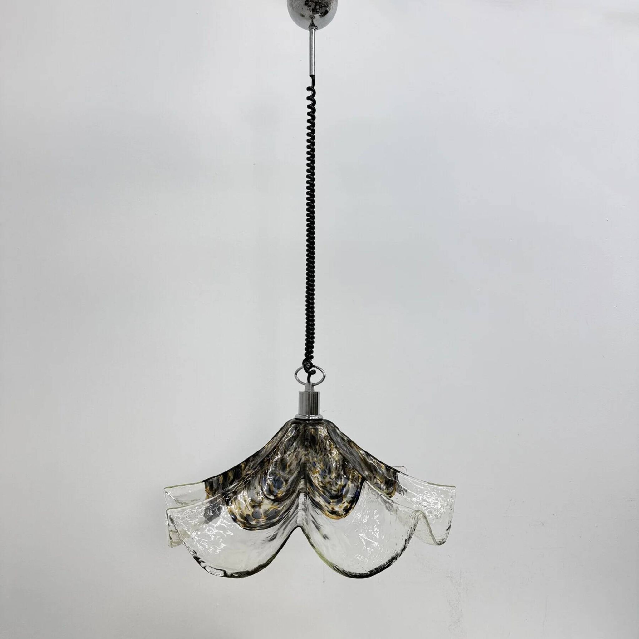 Glass and metal lamp