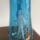 Blue glass pitcher