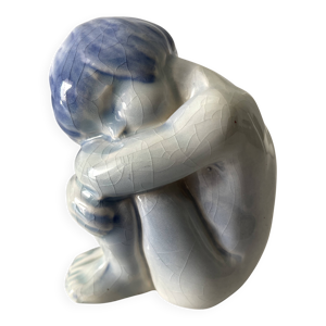 Rare statuette fillette - delft