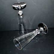 Set of 2 antique cut crystal champagne flutes from Baccarat 1900