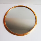 Golden round mirror tray