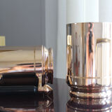 Pair of art deco bronze beer mugs France, 1940s, signed Bronze Star