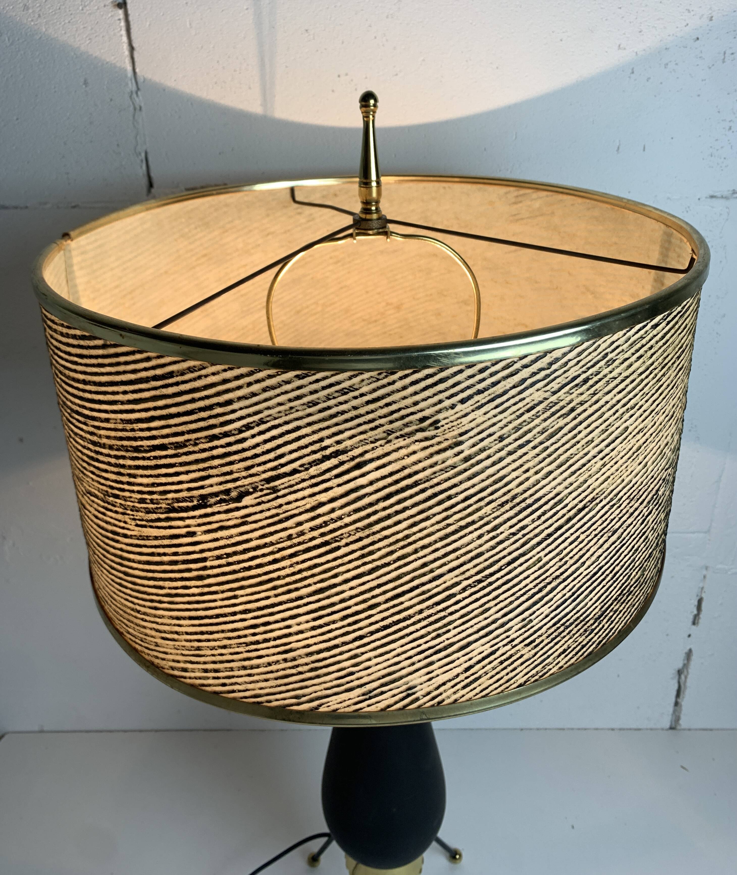 Large midcentury sputnik Stilnovo style brass table lamp, US 1950s