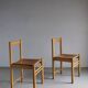 6 beech wood cognac leather chairs | Ibisco | Italy | 1960s