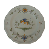 Decorative plate handmade Tolosane with bird decoration