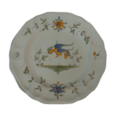 Assiette décorative la Tolosane fait main a décor d'oiseau